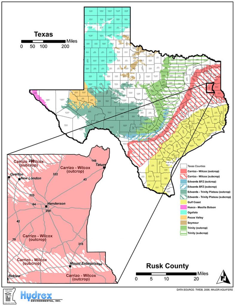 Rusk County Groundwater Geology | Rusk County Groundwater Conservation ...